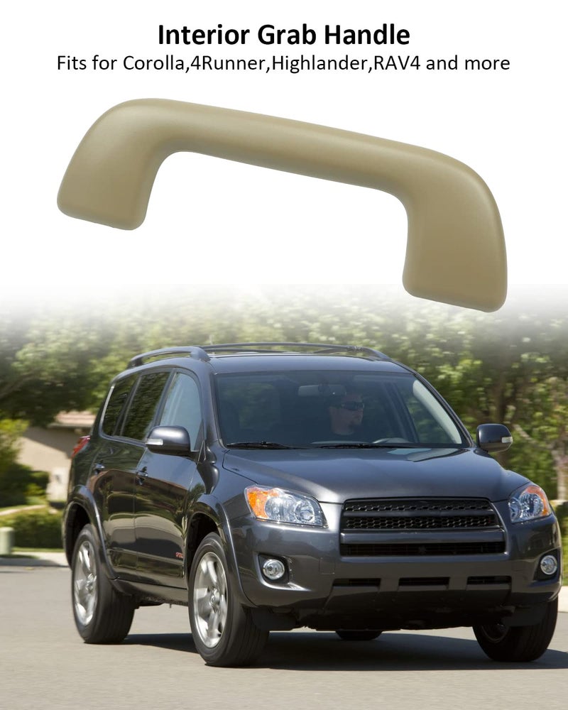 YIGUCS Interior Grab Handle Fits for Toyota Model for Corolla 4Runner Highlander RAV4 and More, Grip Assist Handle Without Hook Type, Beige Color - Image 2
