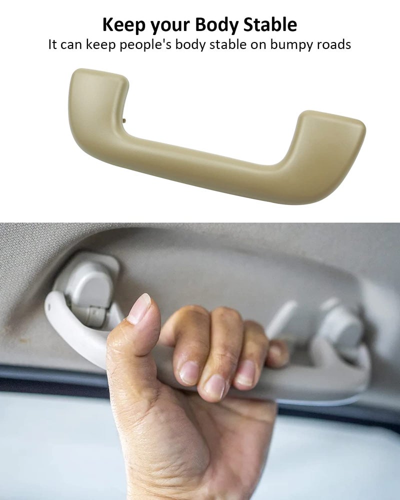 YIGUCS Interior Grab Handle Fits for Toyota Model for Corolla 4Runner Highlander RAV4 and More, Grip Assist Handle Without Hook Type, Beige Color - Image 5