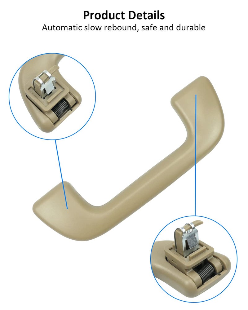 YIGUCS Interior Grab Handle Fits for Toyota Model for Corolla 4Runner Highlander RAV4 and More, Grip Assist Handle Without Hook Type, Beige Color - Image 3