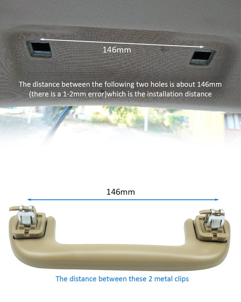 YIGUCS Interior Grab Handle Fits for Toyota Model for Corolla 4Runner Highlander RAV4 and More, Grip Assist Handle Without Hook Type, Beige Color - Image 4