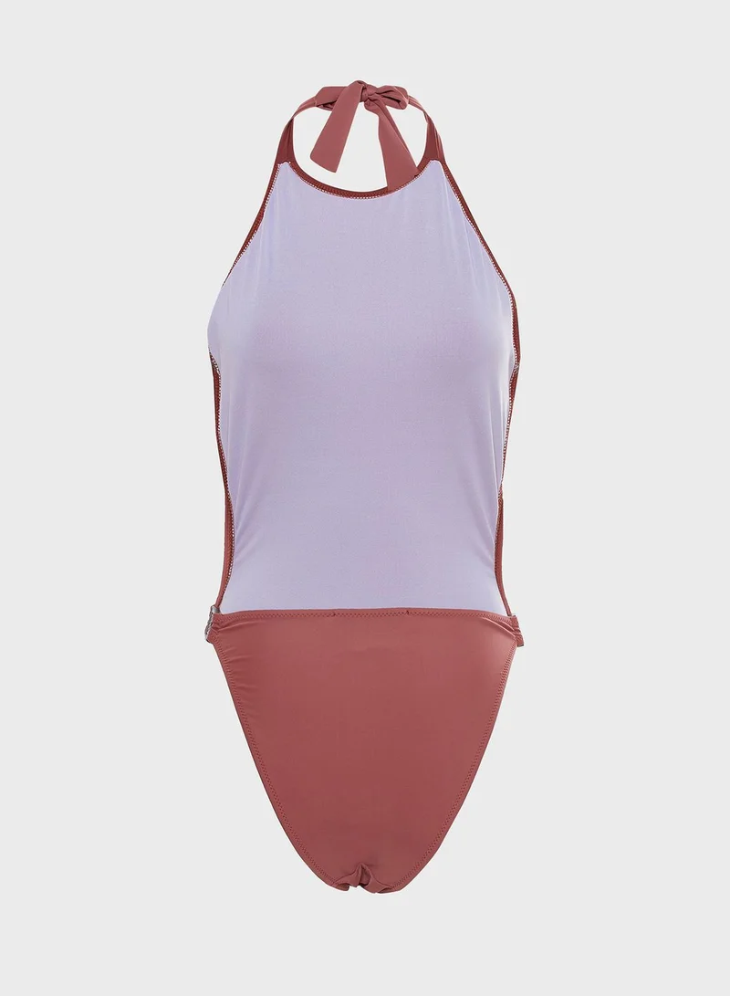 Missguided Halter Neck Swimsuit