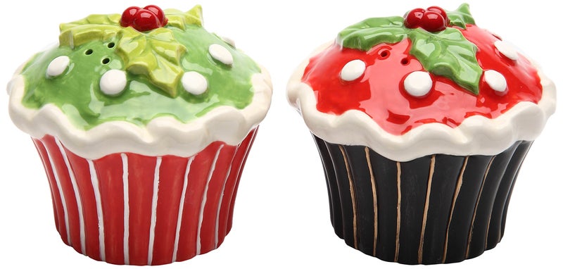 Cosmos Gifts Ceramic Seasonal Cupcake Salt and Pepper Set 258Inch