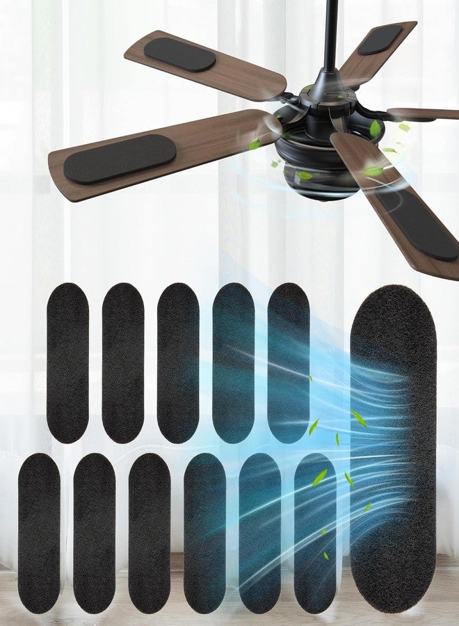 HOMAR 12 Pack Ceiling Fan Filters for Blades Activated Coconut Shell Carbon Ceiling Fan Air Filters for Household Contaminants Easy-Stick & Universal Fit Fan Air Purifier Pads - Image 1