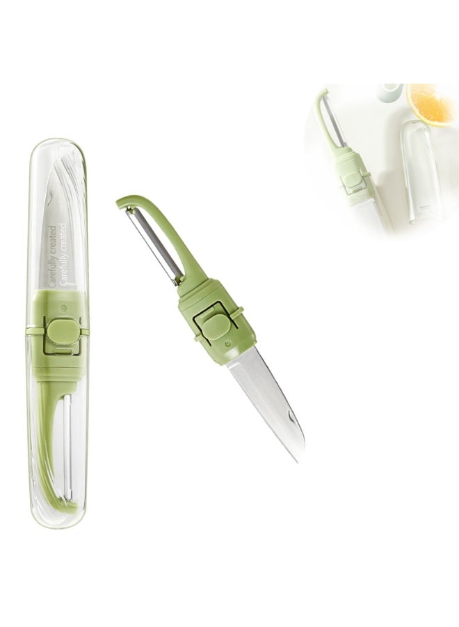 CMGTYYD Fruit Peeler, 2 in 1 Potato Peeler - Creative Fruit and Vegetable Peeler Tool - Use Fruit Knives with Ergonomic Handle for Kitchen, Picnic, Camping, Travel - Image 1
