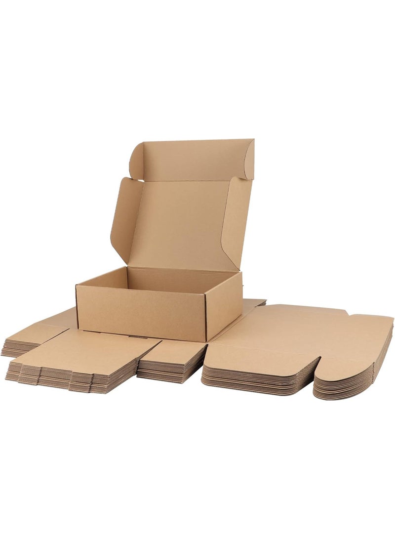 JOUDIYA 10Pcs Gift Boxes, Shipping Boxes for Small Business, 30 x 20 x 6cm, Corrugated Cardboard Boxes for Shipping, Packaging, Storage, Craft Gifts Giving, Kraft Color - Image 1