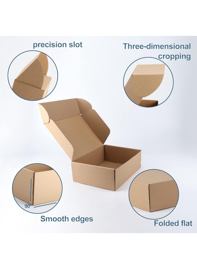 JOUDIYA 10Pcs Gift Boxes, Shipping Boxes for Small Business, 30 x 20 x 6cm, Corrugated Cardboard Boxes for Shipping, Packaging, Storage, Craft Gifts Giving, Kraft Color - Image 5