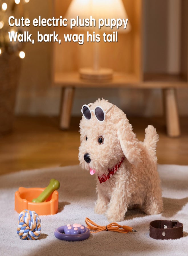 TUMAMA 7Pcs Plush Dog Toys Walking Barking Wagging Electronic Interactive Stuffed Puppy with Collar and Accessories Dog Leash/Voice/Touch Control Stuffed Gift for Boys Girls 3+ Year Old - Image 5