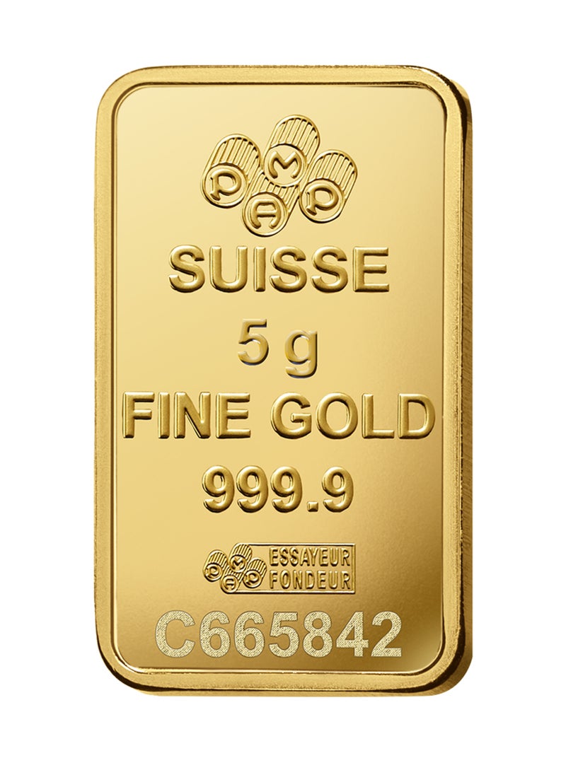 PAMP Suisse Pamp 5 Gram 24k Gold Bar - 5 Grams Gold Bar 24KT 999.9 Purity  - Image 3