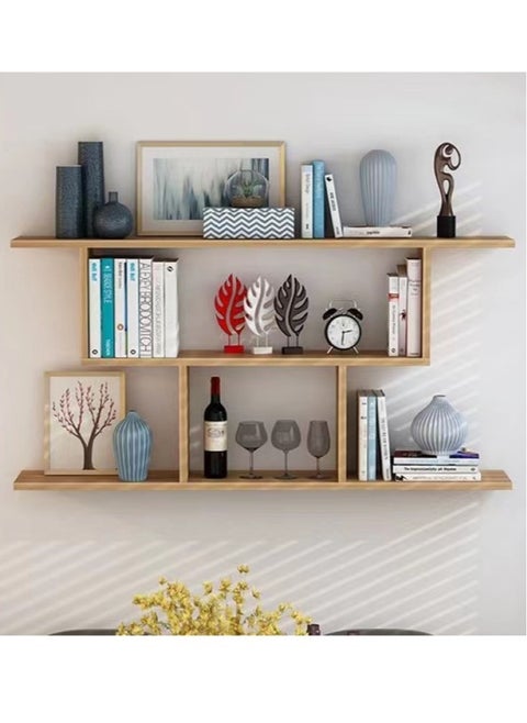 3-Tier Desktop Bookcase Wall-Mounted Display Shelf Storage Rack 80x15 Centimeter