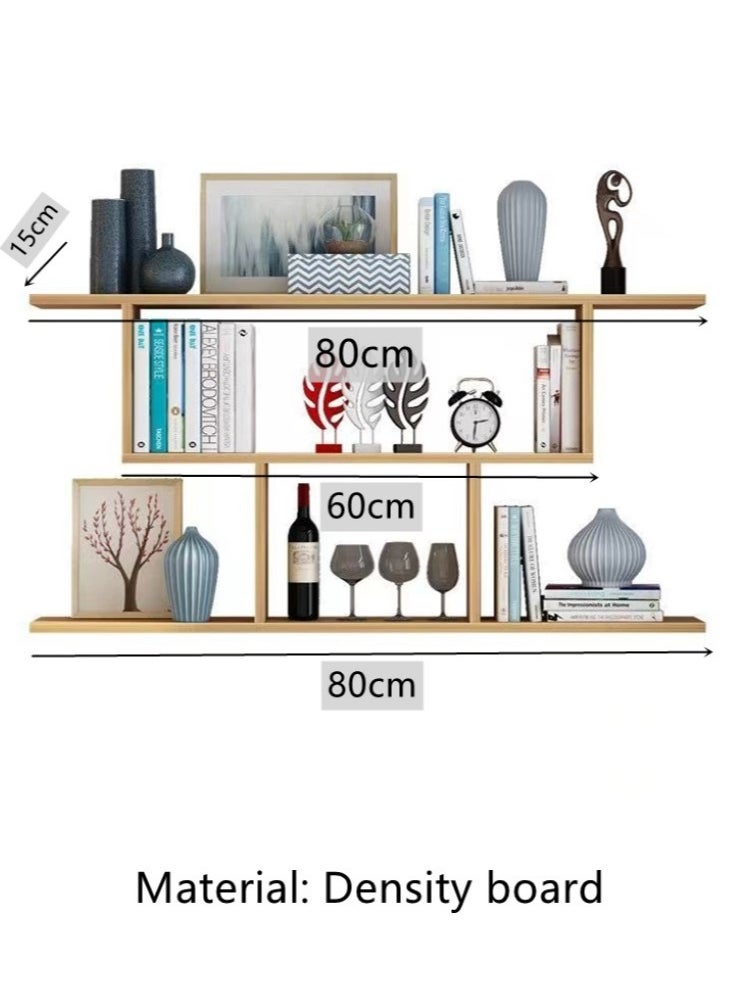 Kutis - 3-Tier Desktop Bookcase Wall-Mounted Display Shelf Storage Rack 80x15 Centimeter - Image 1