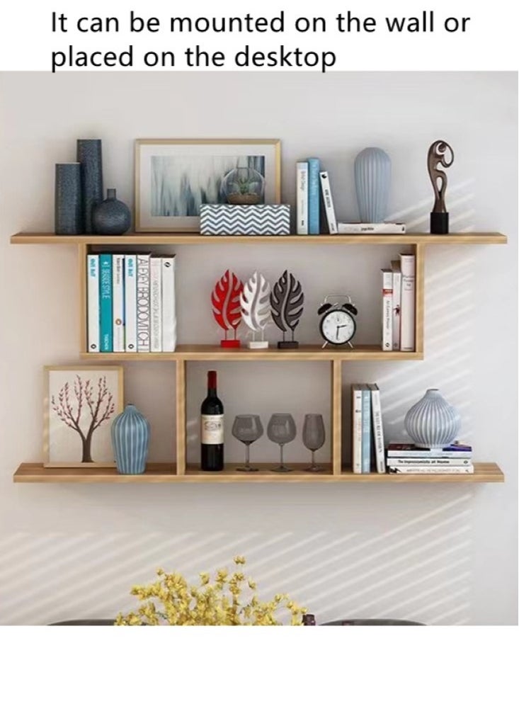 Kutis - 3-Tier Desktop Bookcase Wall-Mounted Display Shelf Storage Rack 80x15 Centimeter - Image 1