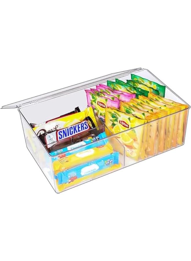 TRASSLE Tea Bag Organizer Clear PET Tea Storage Box with Lid, Plastic Tea Bag Holder Stackable Tea Organizer for Tea Bags Container Dispenser for Kitchen,Cabinet,Pantry Counter, Countertop - Image 4