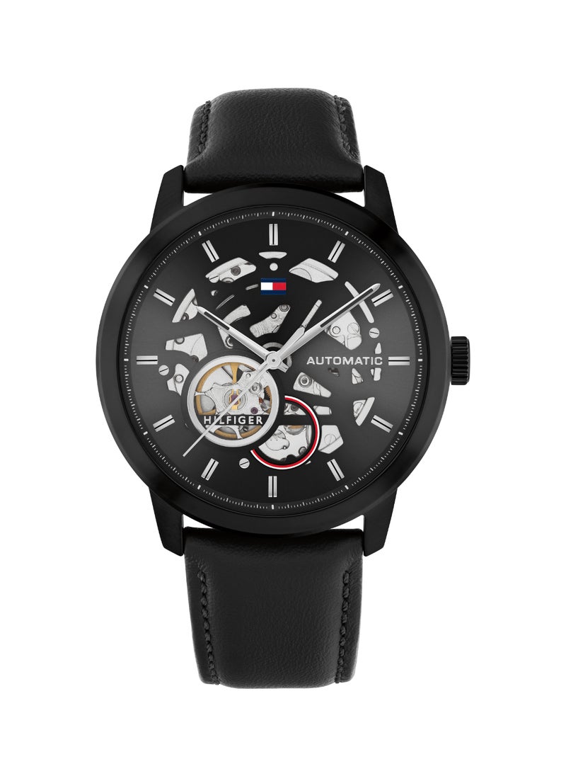 TOMMY HILFIGER - TOMMY HILFIGER ROUND ANALOG MEN'S BLACK CASE WATCH - 1710659 - Image 1