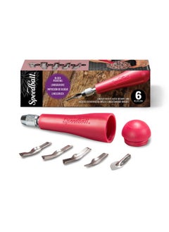 Speedball Linoleum Cutter Kit Assortment #1 - Linocut Carving Tools for Block Printing, Includes 5 Blades