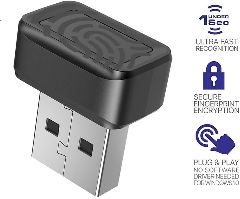 قارئ بصمات الأصابع USB ماسح بيومتري سريع 0.5 ثانية للكشف تخزين 10 بصمات جهاز أمني - Image 4