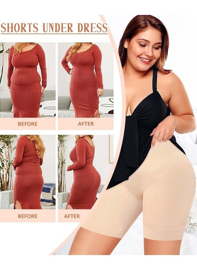 أتش أس آر - شورت HSR Shapewear للتحكم في البطن، شورت تشكيل الجسم غير المرئي، شورت تشكيل الجسم عالي الخصر تحت الفستان (يناسب الخصر: من 30 إلى 39 بوصة) (بشرة، مقاس واحد) - Image 1