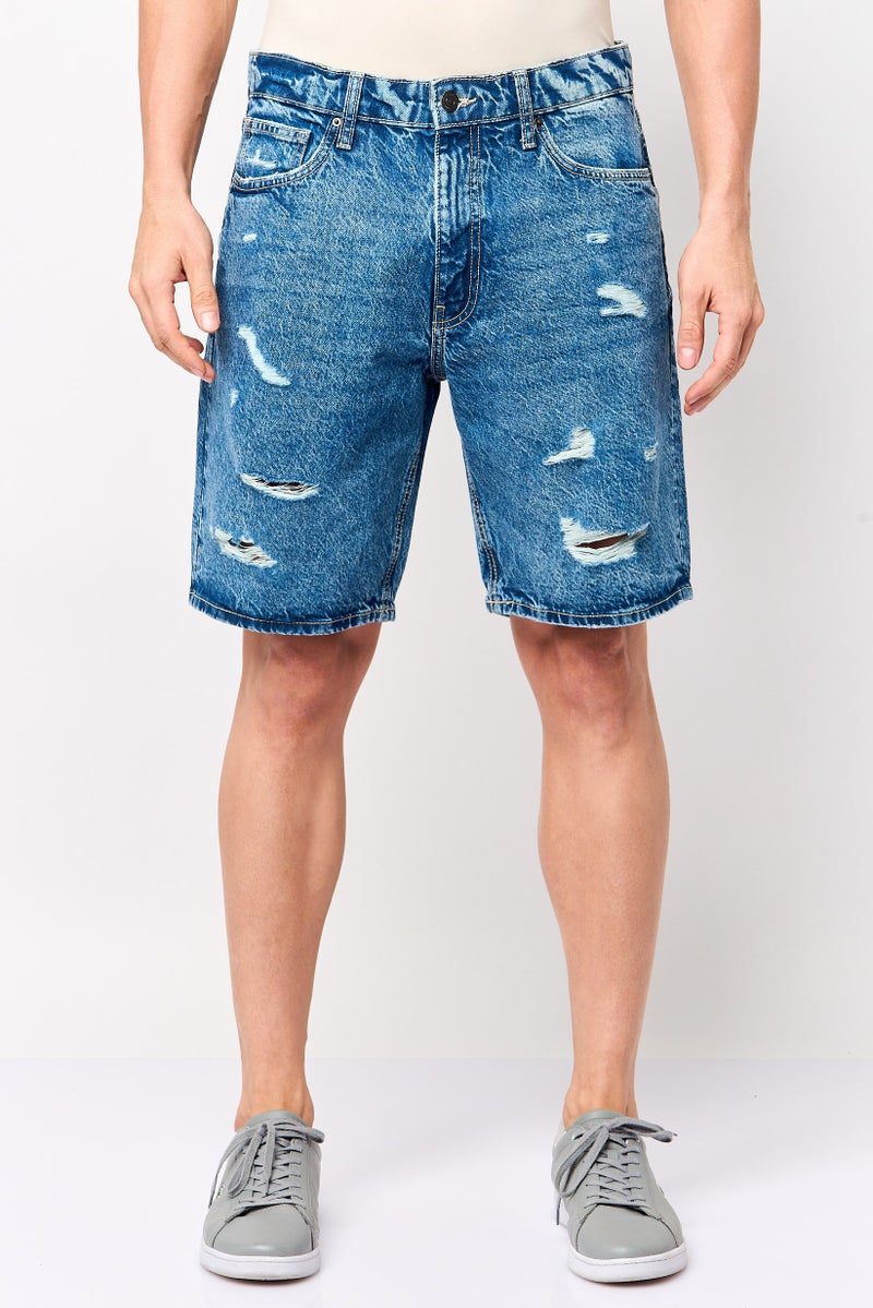 Celio شورتات جينز ممزقة للرجال، أزرق مغسول - Image 1