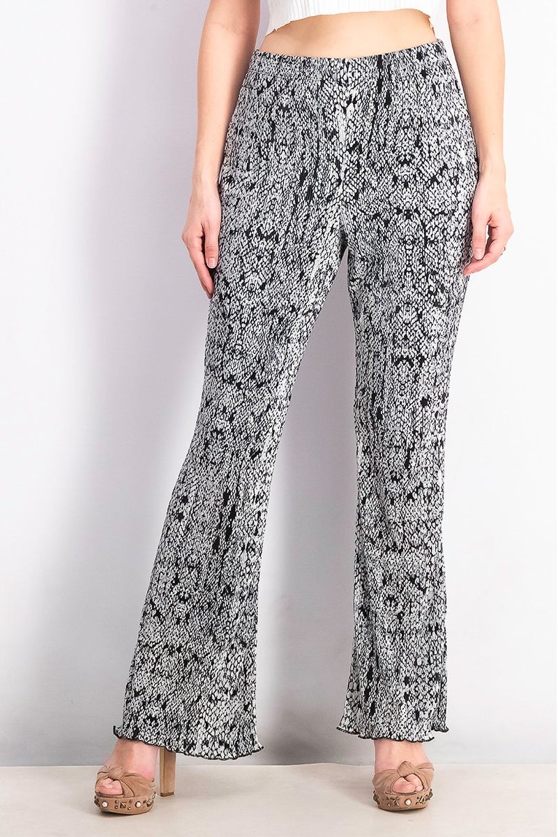 TOPSHOP Women Regular Fit Printed Pants, Black and White - Image 1