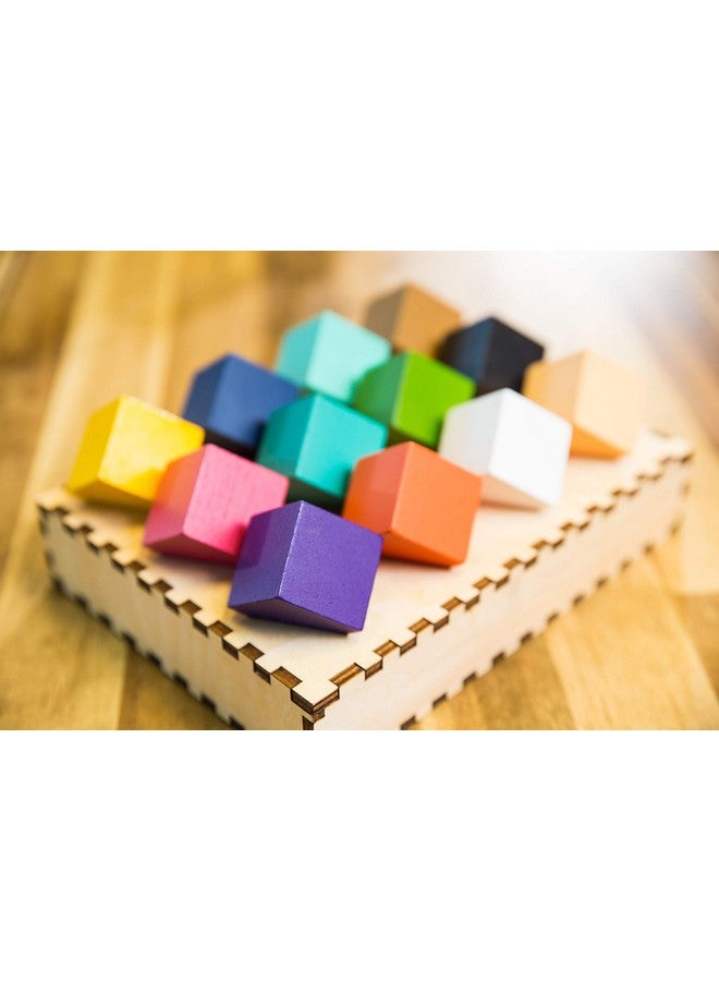 Project Genius: Chroma Cube, A Colorful Logic Puzzle, 12 Colorful Wood Blocks, 25 Brainteaser Cards, Puzzle, Great Gift, 1 Player Game Logic - Image 2