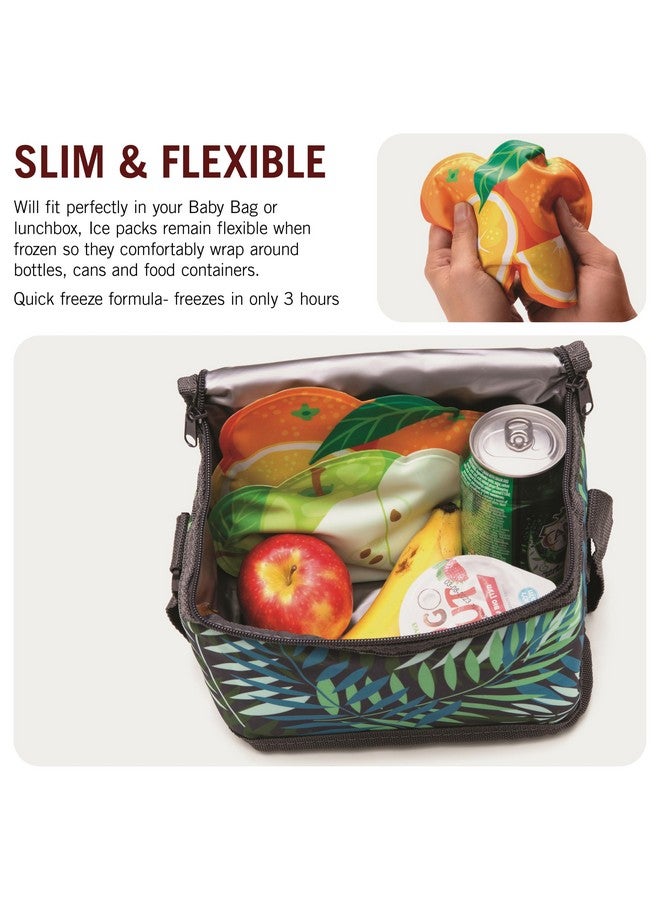 Monkey Business Icepadz Soft Ice Pack Set, Reusable Ice Packs for Baby Bottles and Breast Milk, Slim Ice Pack for Cooler and Lunch Box, (Icepadz - Fruit) - Image 4