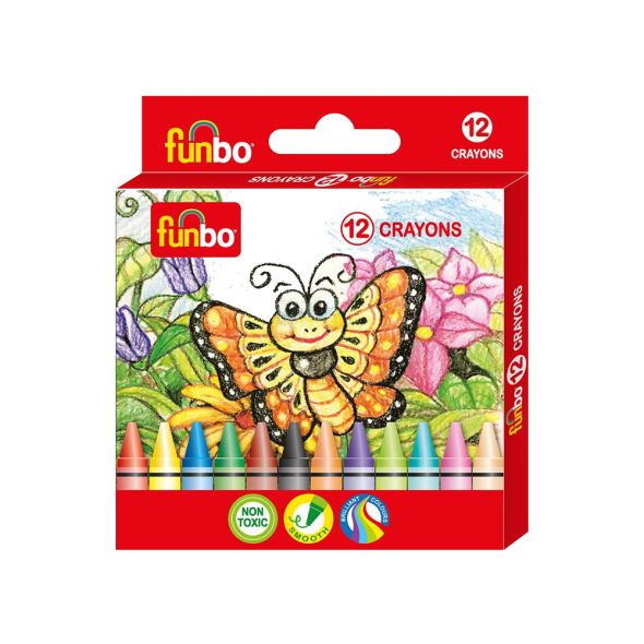 Funbo Regular Crayons ST=12 Pack of 12 - Image 1