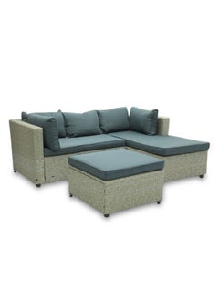 Generic Empire Furniture  Outdoor Lounge L shape Setting Sofa, Patio Lounge Set with Cushions Gray Poly Rattan, Patio Lounge Set with Cushions Gray Poly Rattan,Outdoor  - Image 1
