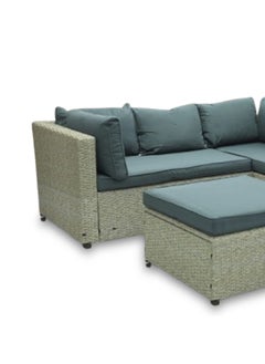 Generic Empire Furniture  Outdoor Lounge L shape Setting Sofa, Patio Lounge Set with Cushions Gray Poly Rattan, Patio Lounge Set with Cushions Gray Poly Rattan,Outdoor  - Image 4