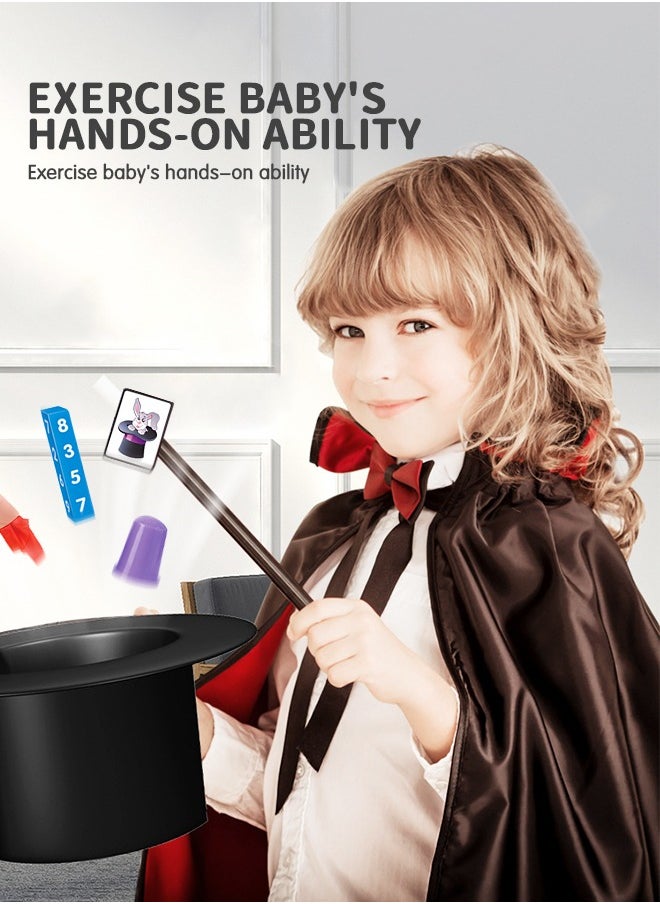 GROIC - Deluxe Magic Kit Set, 88 Magic Tricks for Kids Magic Set with Mystical Magic Cards Magic Wand and More, Pretend Magician Dress Up Toys, Role Playing Sets, STEM Project Toys - Image 1