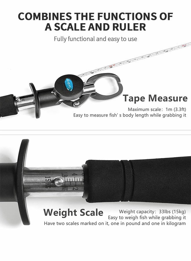 GROIC مشبك صيد من الفولاذ المقاوم للصدأ، إطار قبضة سمكة مع مسطرة، إطار سمكة احترافي، مجموعة كماشة سمكة متعددة الوظائف، أدوات صيد السمك - Image 4