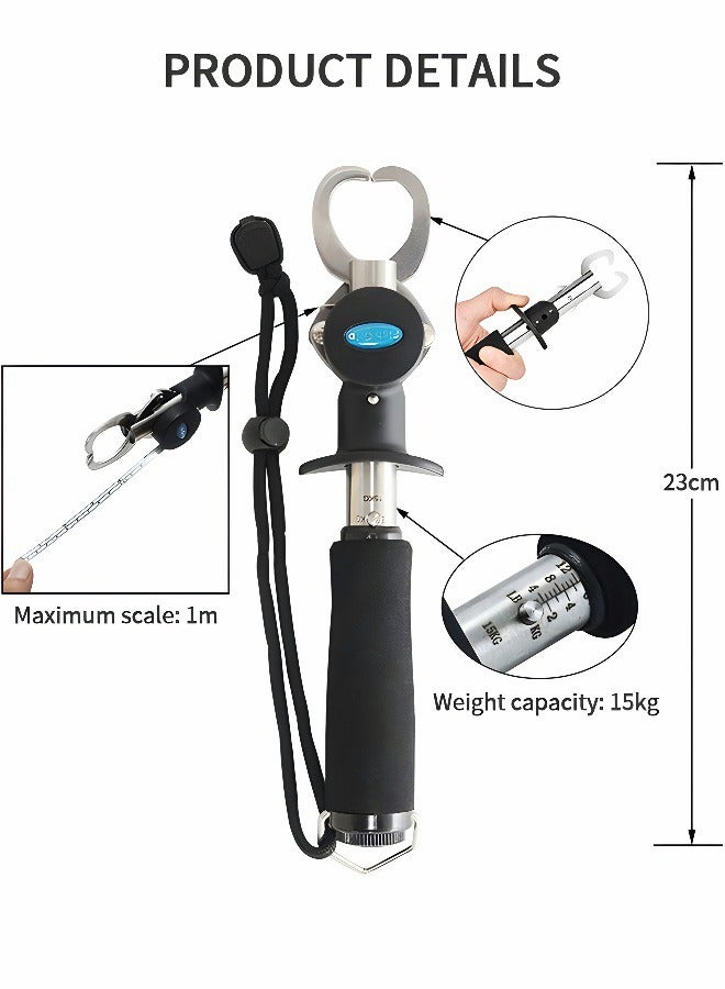 GROIC مشبك صيد من الفولاذ المقاوم للصدأ، إطار قبضة سمكة مع مسطرة، إطار سمكة احترافي، مجموعة كماشة سمكة متعددة الوظائف، أدوات صيد السمك - Image 3