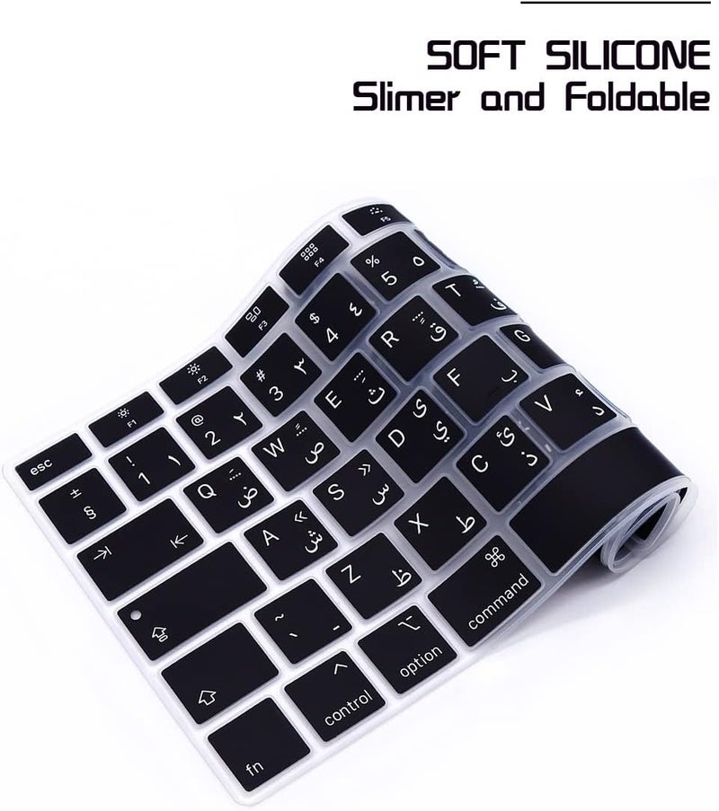 HRH Ultra Thin Arabic Language Silicone Keyboard Cover Skin for MacBook Air 13 Inch 2020 with Touch ID (MODLE A2179 and A2337 M1 Chip,UK/EU Layout) Keyboard Accessories Protector - Image 5