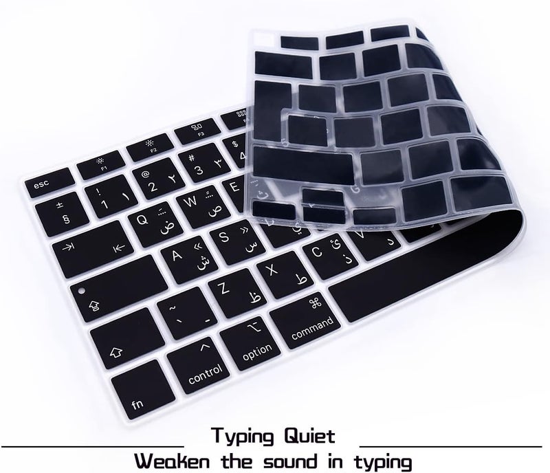 HRH Ultra Thin Arabic Language Silicone Keyboard Cover Skin for MacBook Air 13 Inch 2020 with Touch ID (MODLE A2179 and A2337 M1 Chip,UK/EU Layout) Keyboard Accessories Protector - Image 3