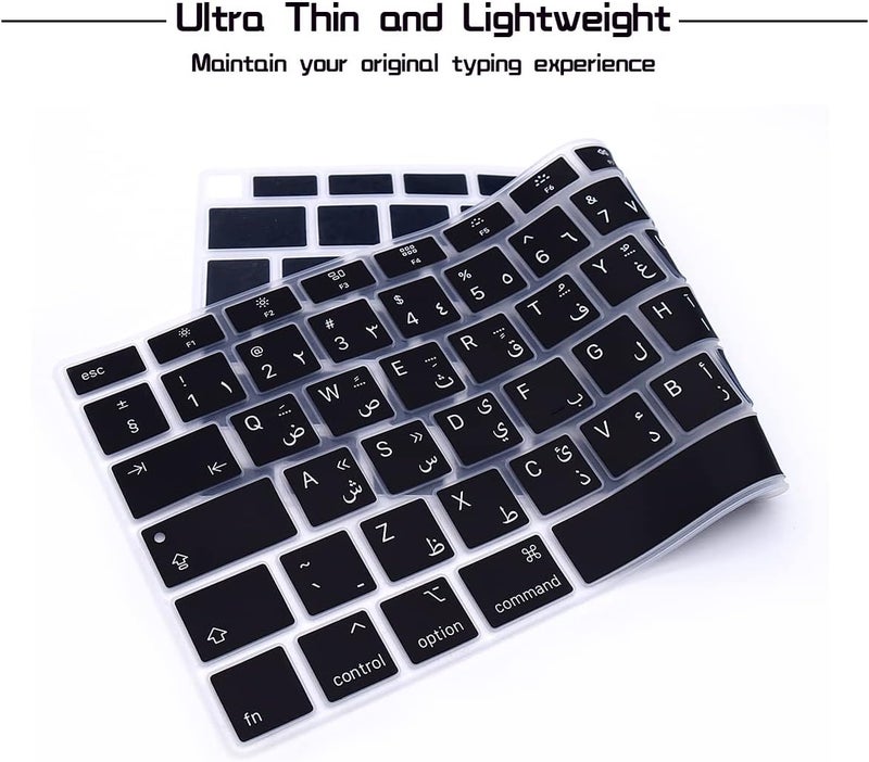 HRH Ultra Thin Arabic Language Silicone Keyboard Cover Skin for MacBook Air 13 Inch 2020 with Touch ID (MODLE A2179 and A2337 M1 Chip,UK/EU Layout) Keyboard Accessories Protector - Image 4