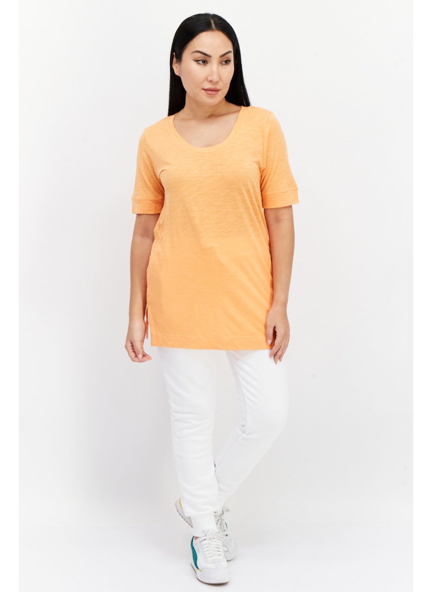 Women Round Neck Short Sleeve Plain T Shirt, Orange - pzsku/Z2719F5E85C32BEDFDD97Z/45/_/1739801698/78340199-285e-4048-870a-d090c365b1c5