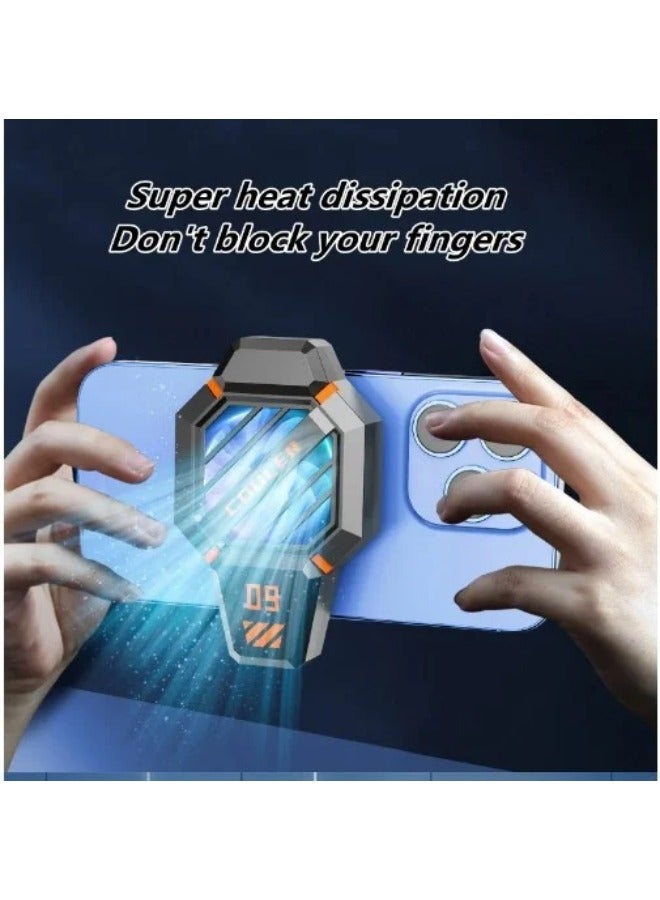 Mobile Phone Cooler for Gaming, Cell Phone Cooling Fan for iPhone Samsung Moto, Mobile Phone Cooler for Games and Movies, LED Temperature Display/USB Powered - Image 1