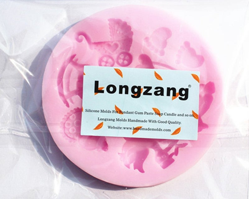 Longzang Mini Silicone Sugar, Fondant and Cake Mold, Baby Shower Theme, Pink - Image 3