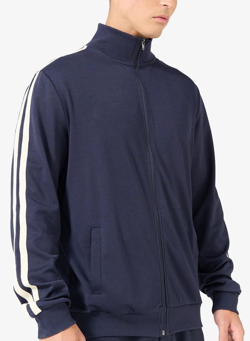 BRAVE SOUL Funnel Neck Zip Through Track Top - Image 3