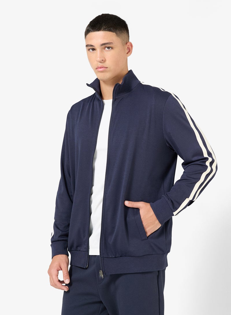 BRAVE SOUL Funnel Neck Zip Through Track Top - Image 1