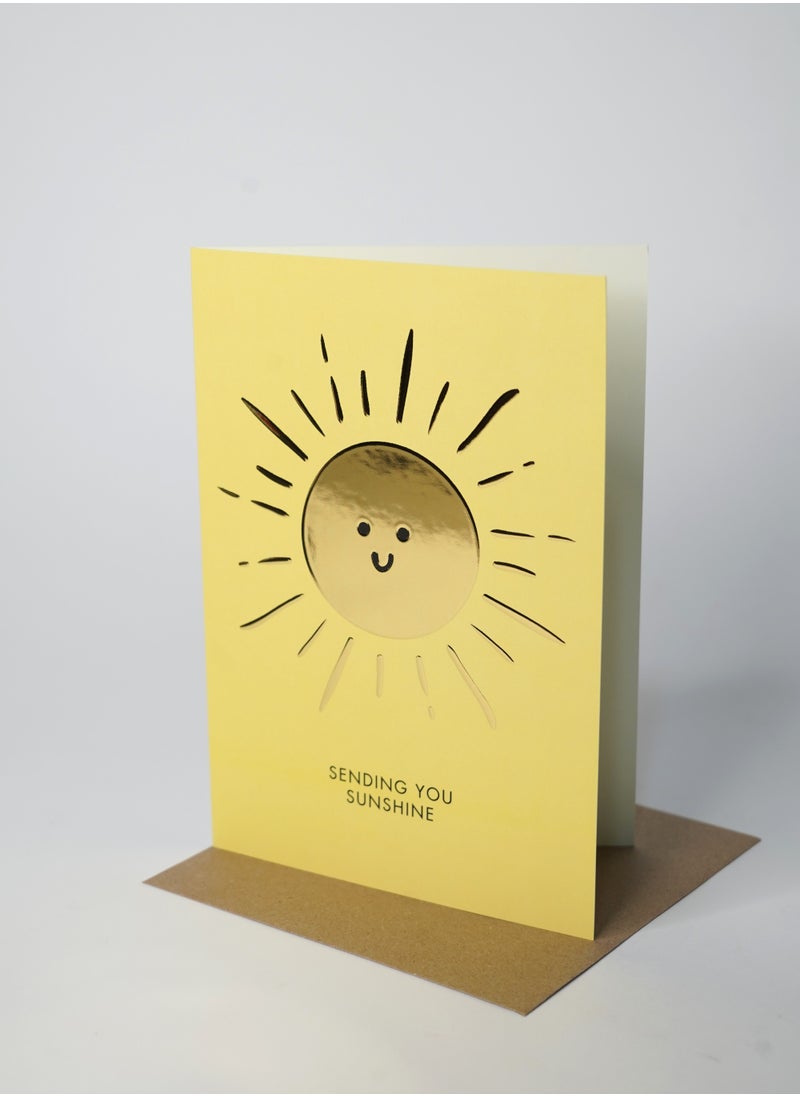 Share the Love Sending You Sunshine Gold Foil Greeting Card  - Image 1