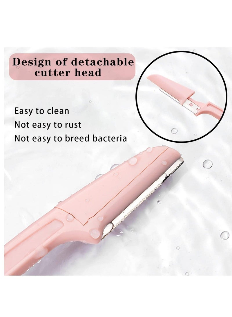 Eyebrow Razor,Multipurpose Face Razors for Women and Men(3Pcs Pink White Green) - Image 5
