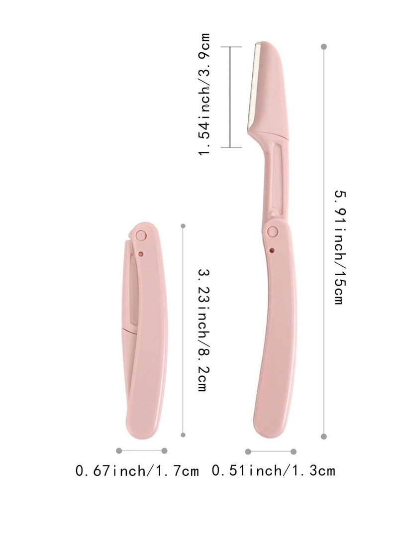 Eyebrow Razor,Multipurpose Face Razors for Women and Men(3Pcs Pink White Green) - Image 2