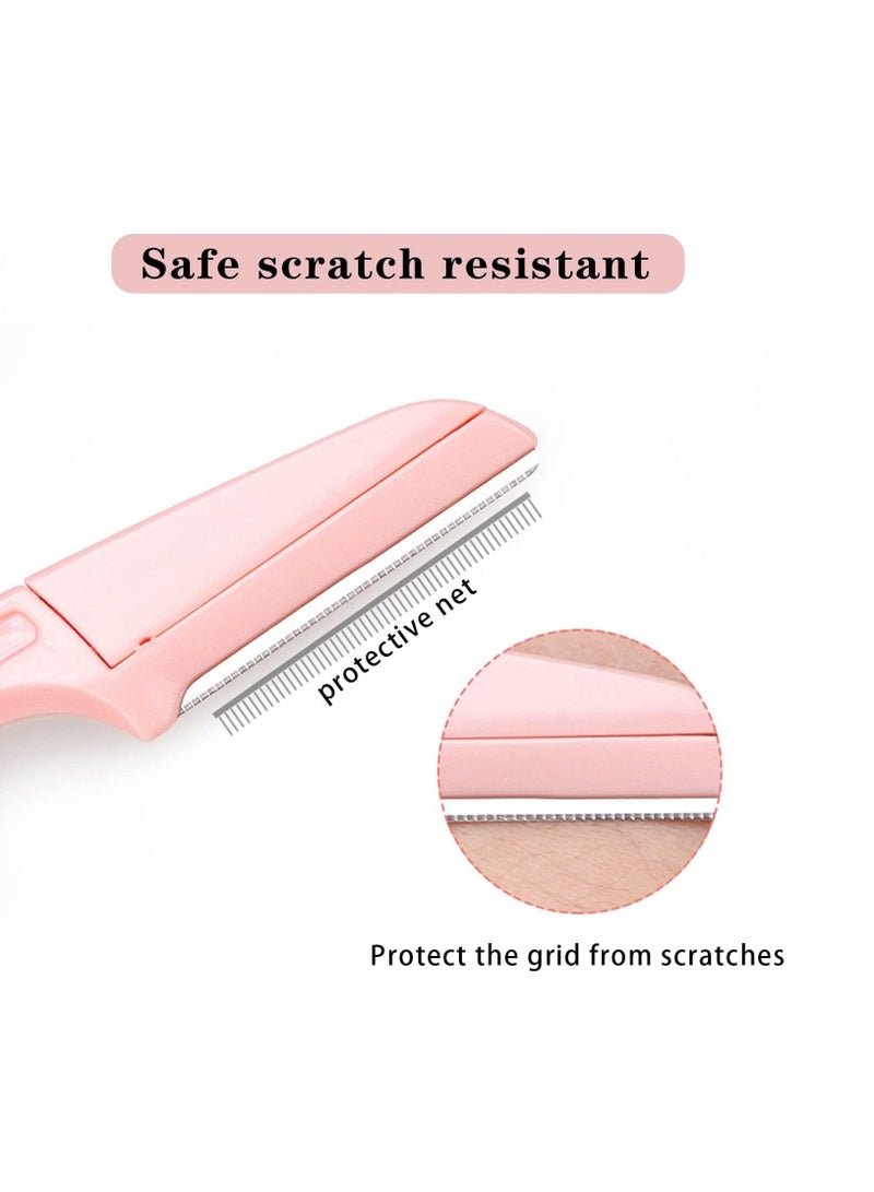 Eyebrow Razor,Multipurpose Face Razors for Women and Men(3Pcs Pink White Green) - Image 4