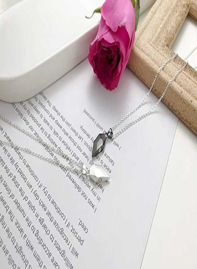 VIEN Sterling Stainless Steel Creative Couple Wishing Stone Heart Shaped Necklace For Unisex Adult - Image 5
