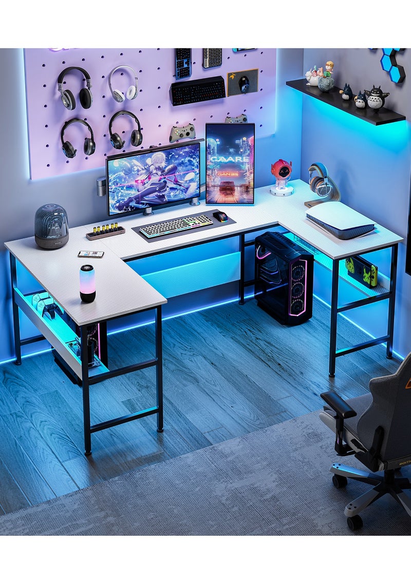 U Shaped Desk With Storage Layer Computer Corner Desk for living Room Gaming Desk Office Workstation 180*100*75 cm