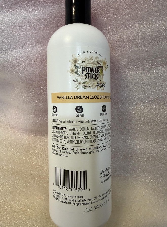 Power Stick for Her Limited Edition Vanilla Dream Shower Gel, Body Wash, 33.8 Fl Oz, Paraben Free, All Skin Types - Image 4