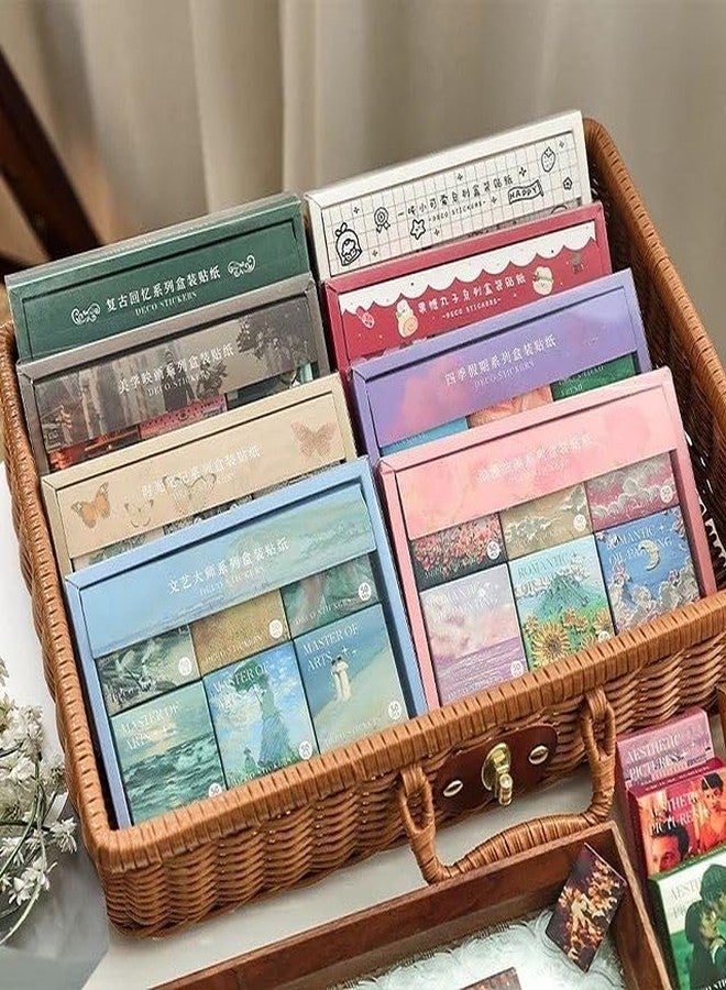 2HEET 300-Piece Premium Sticker Box Set - Includes 6 Boxes of Artistic Stickers Featuring Romantic Oil Paintings, Master of Arts, and Seasonal Designs - Perfect for Scrapbooking & Journaling (Multicolor) - Image 3