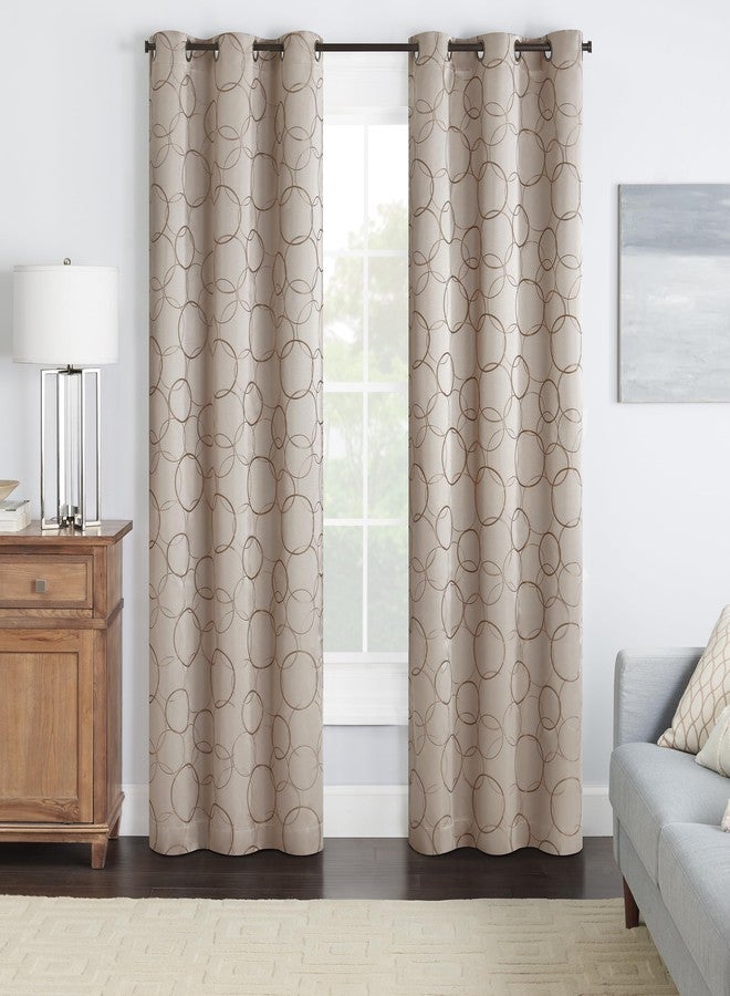 ECLIPSE Meridian Modern Blackout Thermal Grommet Window Curtain for Bedroom or Living Room (1 Panel), 42 in x 84 in, Linen - Image 1