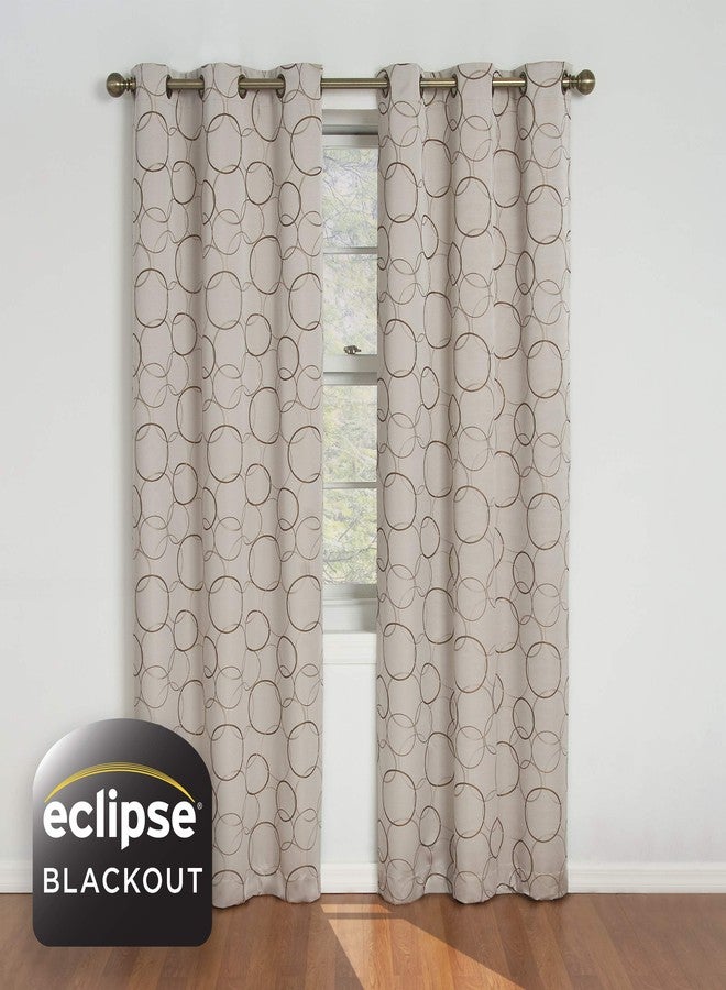 ECLIPSE Meridian Modern Blackout Thermal Grommet Window Curtain for Bedroom or Living Room (1 Panel), 42 in x 84 in, Linen - Image 2