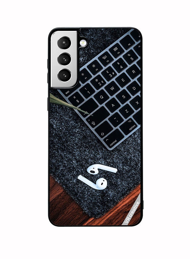 VR CREATIVE Protective Case Cover For Samsung Galaxy S22 5G Earphone With Keyboard Design Multicolour - Image 1