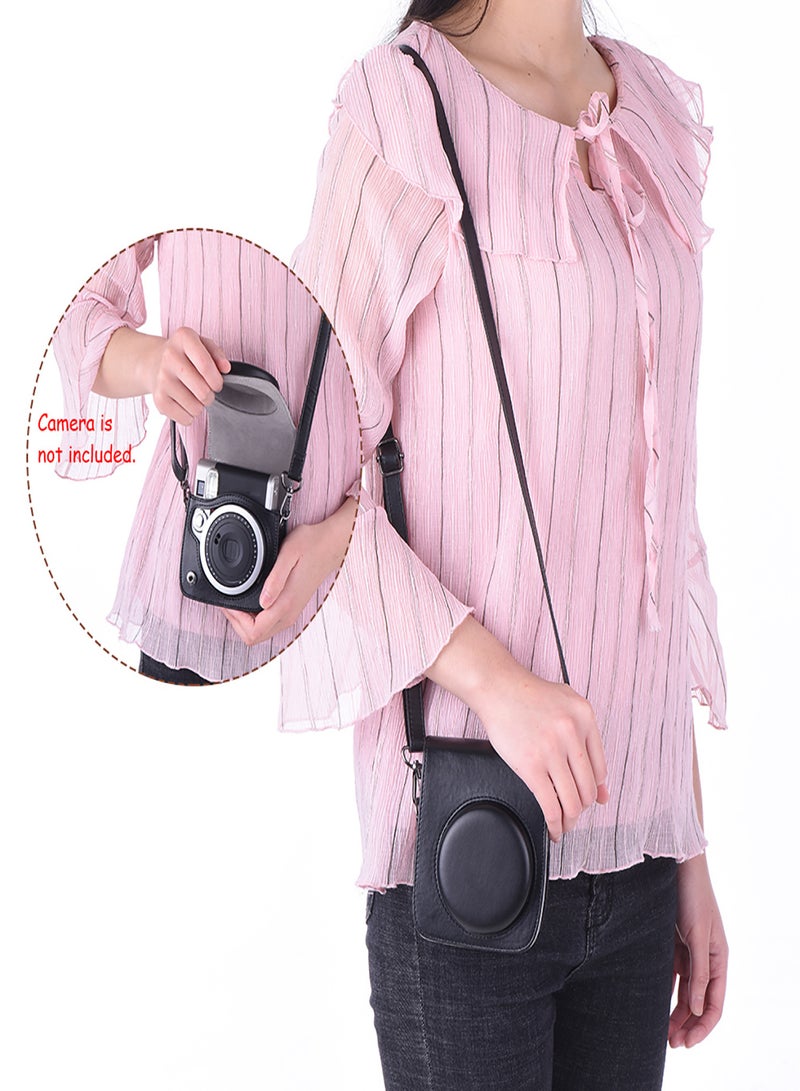 Vintage PU Protective Camera Case Bag Pouch Cover Protector w/ Strap for Fujifilm Instax Mini 90 Instant Film Camera  - Image 3